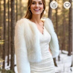 Ivory Faux Fur Bridal Shrug